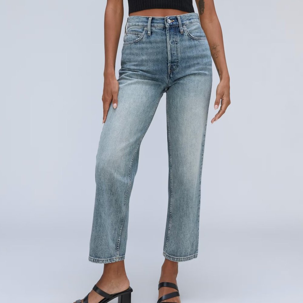 Everlane High Waisted Straight Leg Jeans